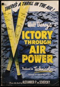 9h054 VICTORY THROUGH AIR POWER pressbook '43 Disney, World War II, includes full-color comic!