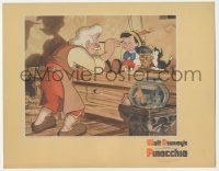 9h034 PINOCCHIO 11x14 standee '40 Disney classic, Gepetto puts finishing touches on his puppet!