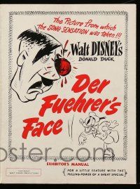 9h056 DER FUEHRER'S FACE pressbook '43 Donald Duck & Hitler, shows 1sheet, 10 stills & more, rare!