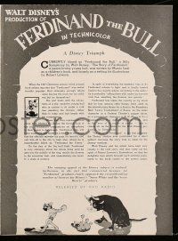 9h058 FERDINAND THE BULL pressbook '38 Walt Disney Silly Symphony, 1sheet, 40x60 & stills shown!