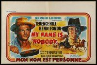 9j368 MY NAME IS NOBODY Belgian '74 Il Mio nome e Nessuno, art of Henry Fonda & Terence Hill!