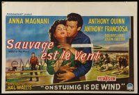 9j401 WILD IS THE WIND Belgian '58 Anthony Quinn, Tony Franciosa embracing sexy Anna Magnani!