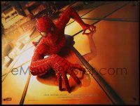 9j305 SPIDER-MAN teaser DS British quad '02 Tobey Maguire crawling up wall, Raimi, Marvel Comics!