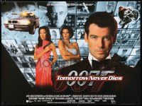 9j313 TOMORROW NEVER DIES DS British quad '97 best close up Pierce Brosnan as James Bond 007!