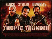 9j315 TROPIC THUNDER DS British quad '08 Stiller, Black and wacky Robert Downey Jr., get some!