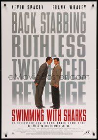 9j187 SWIMMING WITH SHARKS Canadian 1sh '94 Kevin Spacey, Frank Whaley, ruthless two-faced revenge!