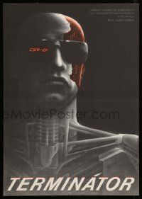 9j139 TERMINATOR Czech 11x16 '90 best different art of cyborg Arnold Schwarzenegger by Pecak!