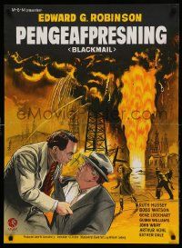 9j196 BLACKMAIL Danish R60s Edward G. Robinson escapes from a chain gang, K. Wenzel art!
