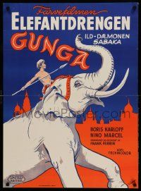 9j228 SABAKA Danish '55 Boris Karloff, Marcel, completely different Wenzel elephant art!