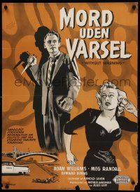 9j245 WITHOUT WARNING Danish '54 Love-Killer about to stab his victim by K. Wenzel!