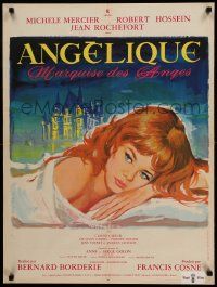 9j810 ANGELIQUE French 24x32 '64 art of sexy Michele Mercier in the title role by Vanni Tealdi!