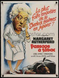 9j909 MURDER AHOY French 24x32 '65 Soubie art of Margaret Rutherford as Christie's Miss Marple!