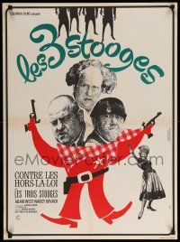 9j918 OUTLAWS IS COMING French 23x31 R60s The Three Stooges with Curly-Joe are wacky cowboys!