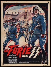 9j951 TEN ITALIANS FOR ONE GERMAN French 24x32 '63 Nazis attacking woman by Constantine Belinsky!