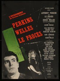 9j961 TRIAL French 23x31 '62 Orson Welles' Le proces, Anthony Perkins, from Kafka novel!