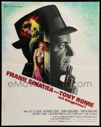 9j996 TONY ROME French 17x21 '68 Grinsson art of detective Frank Sinatra w/gun & sexy girl!