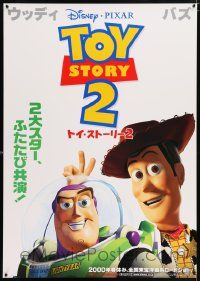 9j664 TOY STORY 2 advance Japanese 29x41 '99 Woody, Buzz Lightyear, Disney & Pixar animated sequel!