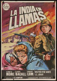 9j092 NORTH WEST FRONTIER Spanish R75 Lauren Bacall & soldier Kenneth More, Flame Over India!