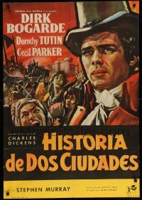 9j097 TALE OF TWO CITIES Spanish '61 great full art of Dirk Bogarde on his way to execution!
