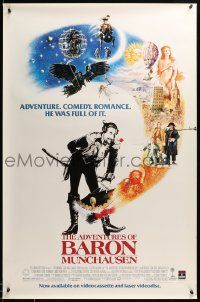 9k705 ADVENTURES OF BARON MUNCHAUSEN 27x41 video poster '88 directed by Terry Gilliam, Casaro art