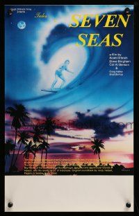 9k038 TALES OF THE SEVEN SEAS Aust special poster '81 cool surfing image and art of surfer in sky!