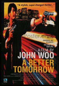 9k713 BETTER TOMORROW 27x40 video poster '94 John Woo's Ying Hung boon sik starring Chow Yun-Fat!