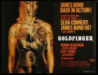9k882 GOLDFINGER 27x36 commercial poster '97 image of Connery as James Bond in golden girl!