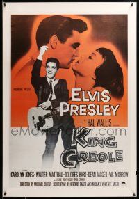 9k905 KING CREOLE 26x38 commercial poster '80s full-length image of Elvis Presley with guitar!