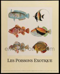 9k911 LES POISSONS EXOTIQUE 16x20 commercial poster '90s artwork of exotic fish from Hawaii!