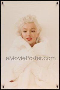 9k927 MARILYN MONROE 24x36 Swiss commercial poster '96 absolutely gorgeous in white mink fur coat!