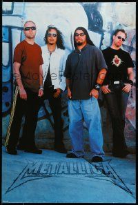 9k935 METALLICA 24x36 English commercial poster '03 cool image of the band in front of mural!