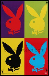 9k947 PLAYBOY 23x35 commercial poster '01 great Warholesque artwork of four bunnies!