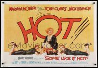 9k964 SOME LIKE IT HOT 26x38 German commercial poster '80s Monroe with Curtis & Lemmon in drag!