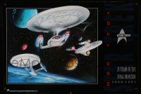 9k968 STAR TREK 25TH ANNIVERSARY 24x36 commercial poster '91 Star Trek, Shatner, Nimoy, art style!