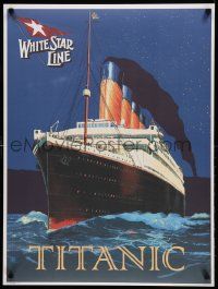 9k996 WHITE STAR LINE 24x32 Swedish commercial poster '97 cool art of doomed ship at sea!