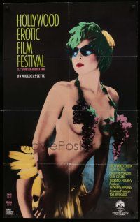 9k743 HOLLYWOOD EROTIC FILM FESTIVAL 23x37 video poster '87 the finest erotic film festival ever!
