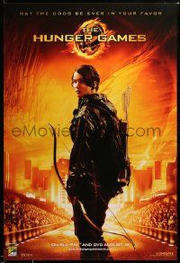 9k747 HUNGER GAMES 27x40 video poster '12 cool image of Jennifer Lawrence w/bow as Katniss!
