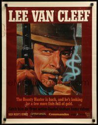 9k755 LEE VAN CLEEF 19x24 video poster '80s the actor in a variety of western roles!
