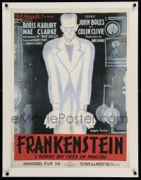 9k875 FRANKENSTEIN 28x36 French commercial poster '00s Faria art of Karloff as the monster!