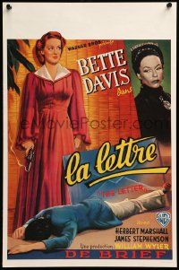9k692 LETTER 14x21 Belgian REPRO poster '80s different, fascinating & dangerous Bette Davis!