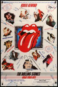 9k785 ROLLING STONES 24x36 video poster '81 Mick Jagger, Keith Richards, cool lips!