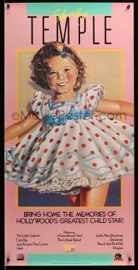 9k792 SHIRLEY TEMPLE COLLECTION 18x36 video poster '87 Heidi, Curly Top, Ciccarellli art!