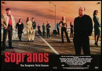 9k797 SOPRANOS 27x39 video poster '02 James Gandolfini as Tony Soprano, cast on boardwalk!