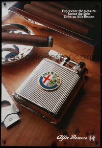 9k423 ALFA ROMEO 27x39 advertising poster '80s great image of cigar and lighter!