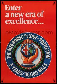 9k422 ALFA ROMEO 24x36 advertising poster '90s a new era of excellece, pledge of protection!