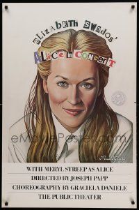 9k059 ALICE IN CONCERT 25x38 stage poster '80 artwork of Meryl Streep in title role by Paul Davis!