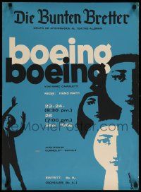 9k060 BOEING BOEING 20x27 Venezuelan stage poster '66 cool abstract art by Kovacs!