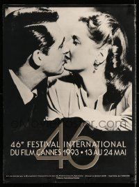 9k232 CANNES FILM FESTIVAL 1993 24x32 French film festival poster '93 Grant & Bergman in Notorious!