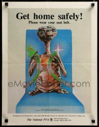 9k561 GET HOME SAFELY 17x22 special '82 E.T. wants you to wear your seat belt, different art!