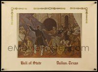 9k564 HALL OF STATE 2-sided 17x23 special '80s Victory or Death mural by W. Wesley Harris Jr.!